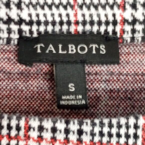 Talbots Houndstooth Plaid Boatneck 3/4 Sleeve Top - Picture 2 of 8